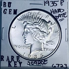 1935 P BU GEM PEACE SILVER DOLLAR UNC MS+++ U.S. MINT RARE KEY COIN 6723