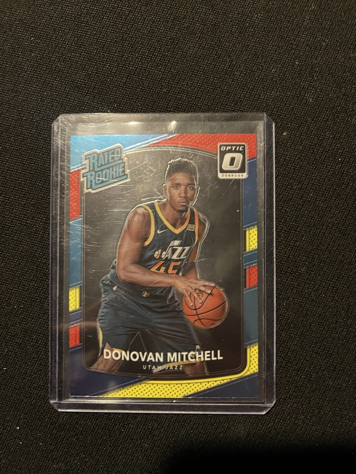2017-18 Donruss Optic Donovan Mitchell Rated Rookie RC 188 Red Yellow Prizm Cavs