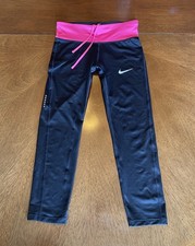 Nike Women's Dri-Fit Drawstring Yoga Pants Size Extra Small Pink/black