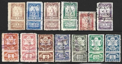 Mexico Revenue 1896, 1897 RENTA INTERIOR Selection Generally Fine Used