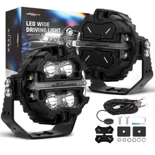 LED Pod Light Bar 3.5" White Amber DRL RGB For Off Road Vehicle 4WD SUV 160W