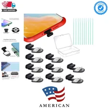 USB C-Type Anti Loss Dust Plugs, USB C-Type Port Silicone Dust Covers, with D...