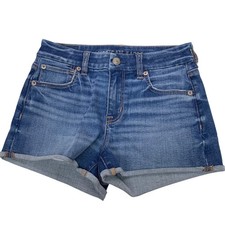 New American Eagle Womens Size 2 Stretch Curvy High Rise Shortie Jean Shorts