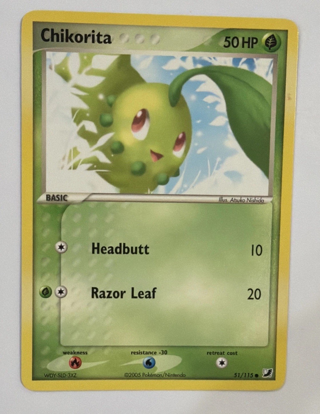 Pokémon Chikorita 51/115 UF EX Unseen Forces NM