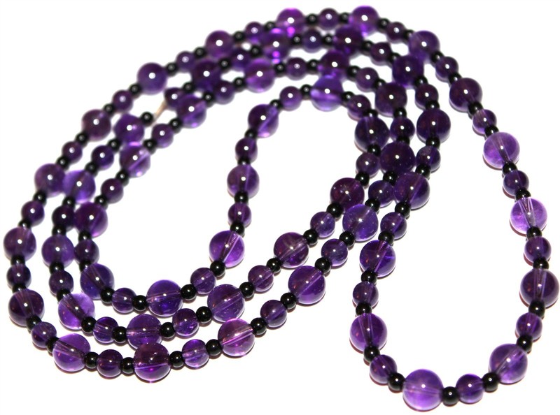 Lot# 23 Beautiful semi precious purple amethyst gemstones beaded Necklace