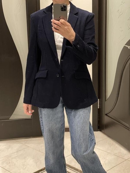 Women Circolo 1901 Blazer Navy Cotton S