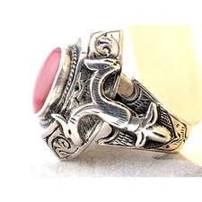 Vintage Sterling Silver Turkmen Tribal Carnelian Ring Central Asian Nomadic 