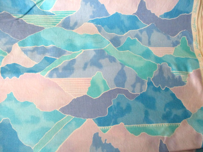 6 YDS VTG ''PAINTED DESERT'' BY HOFFMAN AQUAS TURQUOISES 100% COTTON OOP