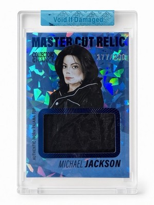 Michael Jackson Worn Pajama Relic Trading Card Blue Cracked Ice Edition 182/200
