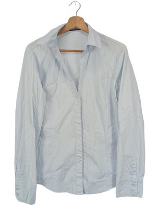 TAIFUN Hemd-Bluse Damen Bluse Gr. DE 42 blau Casual-Look