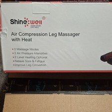 Shine Well Air Compression Leg Massager Heated SW-061A for Leg Foot Black Red
