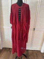 Womens Renaissance Medieval Dress Costume Partially Sheer Bottom Trumpet Sleeve