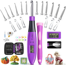 Counting Crochet Hook Set with Light  Counter -18 Size Light up Crochet Hooks -