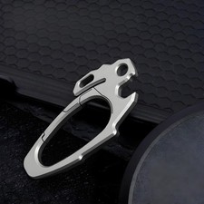 Titanium Alloy Keychain Carabiner Hook Opener Pry Bar Outdoor EDC Multi-Tool