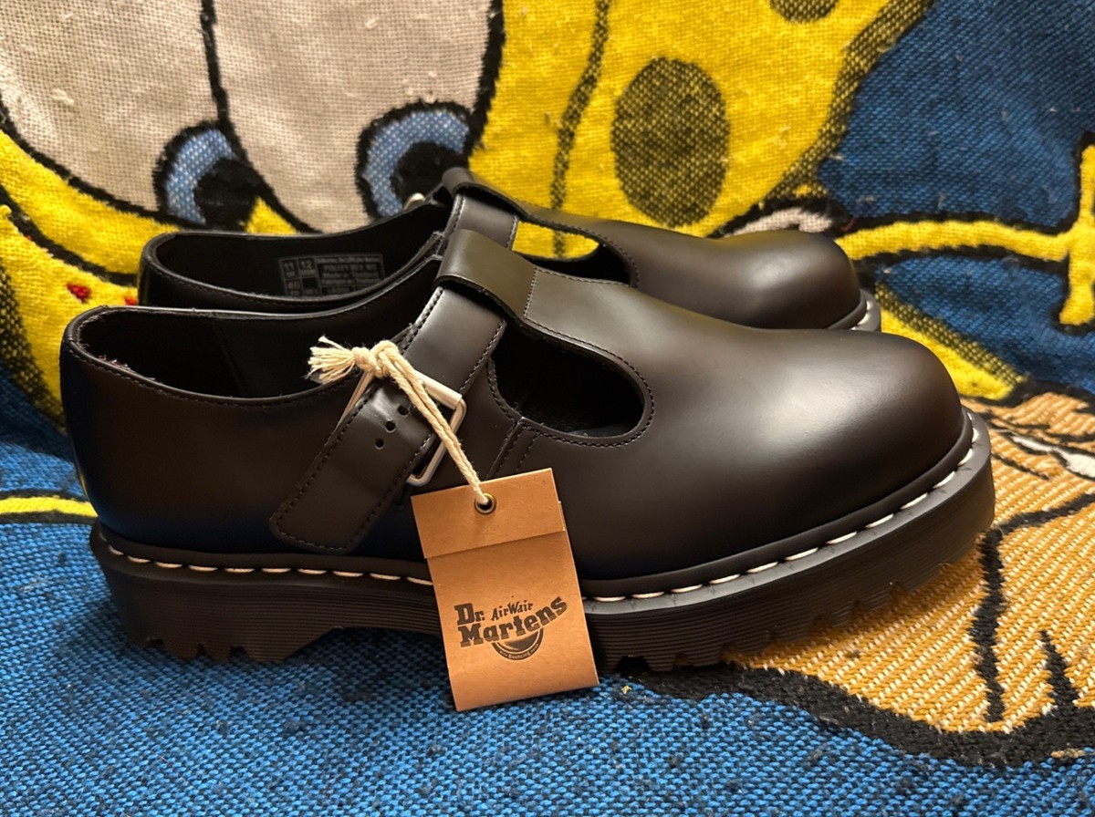 Dr. Martens Polley Bex WS ブラック 36 APAC限定】POLLEY BEX ホワイトステッチ Tバー シューズ
