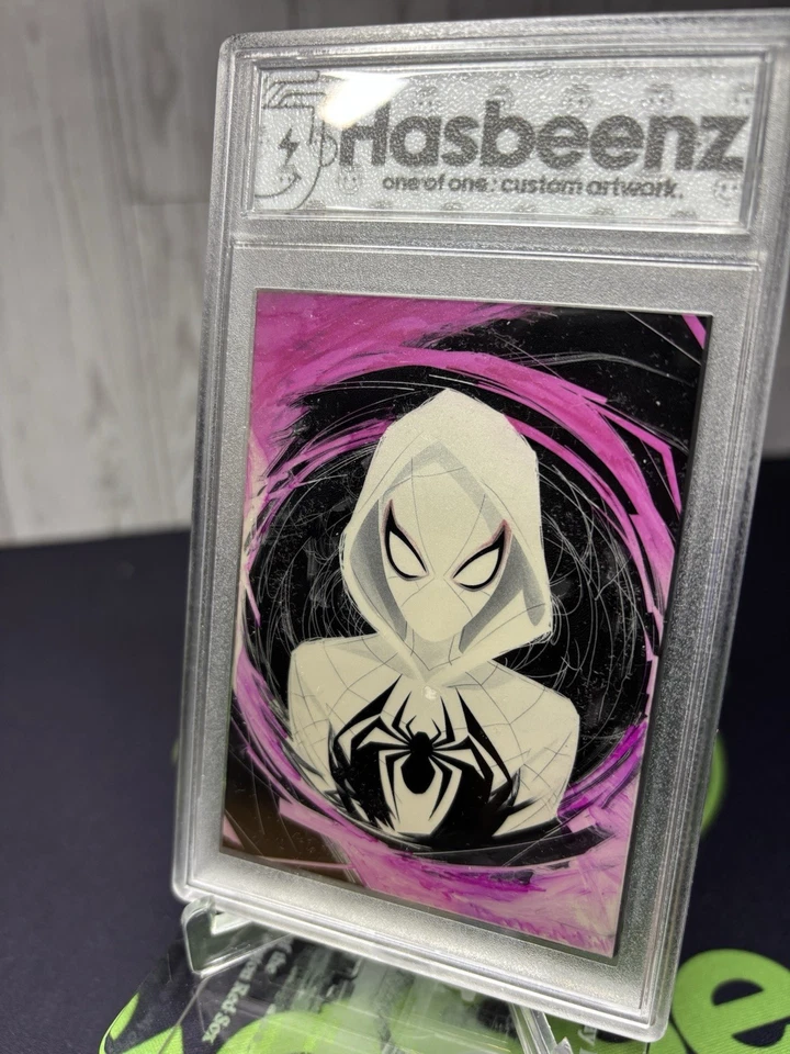 2025 Hasbeenz Ghost Spider Marvel Acrylic Sketch Card 1/1 Encased - Image 2 of 4