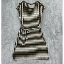 Talbots Dress XL Stretch Knit Belted Striped Casual Stretch Nautical Office
