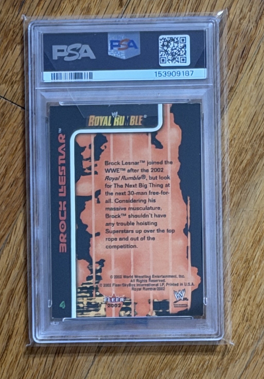 2002 WWF Fleer Royal Rumble Brock Lesnar Rookie Card PSA 7?RC #4 WWE view 2