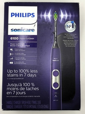 Philips Sonicare 6100 Protective Clean Electric Toothbrush Navy Blue Black Open