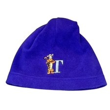 Vintage Winnie The Pooh Bear Hat Toboggan Beanie T TIGGER Purple Fleece Disney