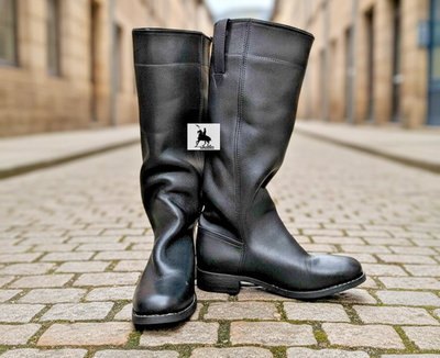 Civil War Stove Pipe Boot,Handmade upper to sole Genuine Black