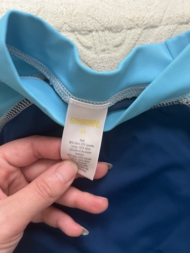 GYMBOREE SWIM SHOP NAVY & BLUE SHARK RASHGUARD 3T Pre-own Set With Other Pant - Picture 2 of 5
