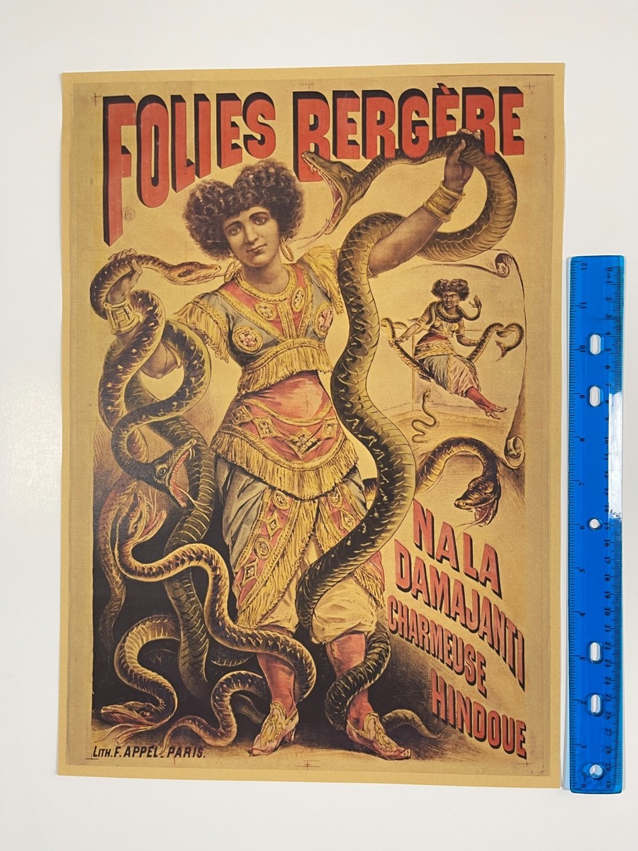 Vintage Freakshow Poster Sideshow Circus Fair Carnival SNAKE LADY