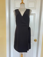 LOFT black faux wrap dress size 8