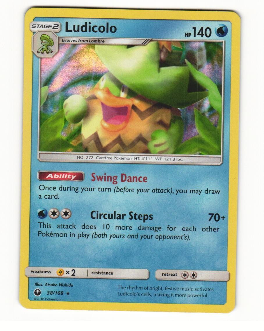 Ludicolo 38/168 Rare 2018 Celestial Storm Pokemon LP