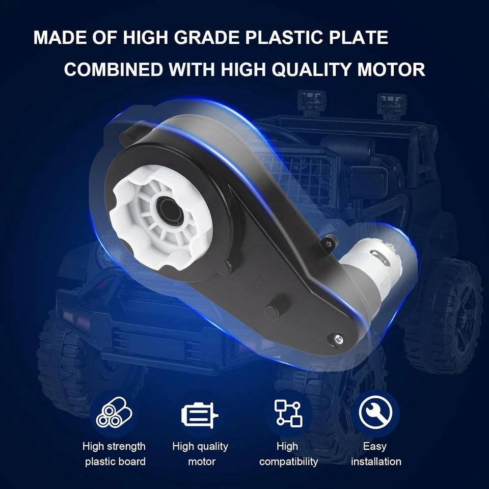 1 par de ruedas eléctricas de 12 V caja de cambios motor de 35000 rpm para coche eléctrico niños paseo en coche Foto 2 de 4