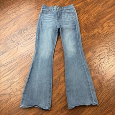 Express Jeans Womens 10 R Flare High Rise Stretch Medium Wash Denim 27x31