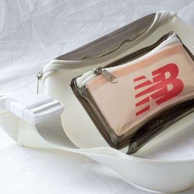 New Balance Clear Fanny Pack Waist Bag Organizer Zipper Pouch Running Sports