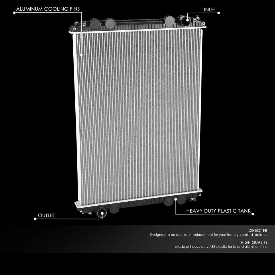 Radiador de 2 filas con núcleo de aluminio Freightliner Century Class/Columbia 2003-2007 Foto 2 de 4