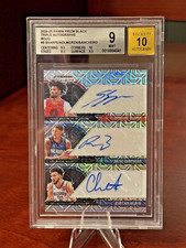 2024-25 Prizm Black Triple Auto Holmgren Banchero Sharpe Mojo /25 BGS 9 Auto 10