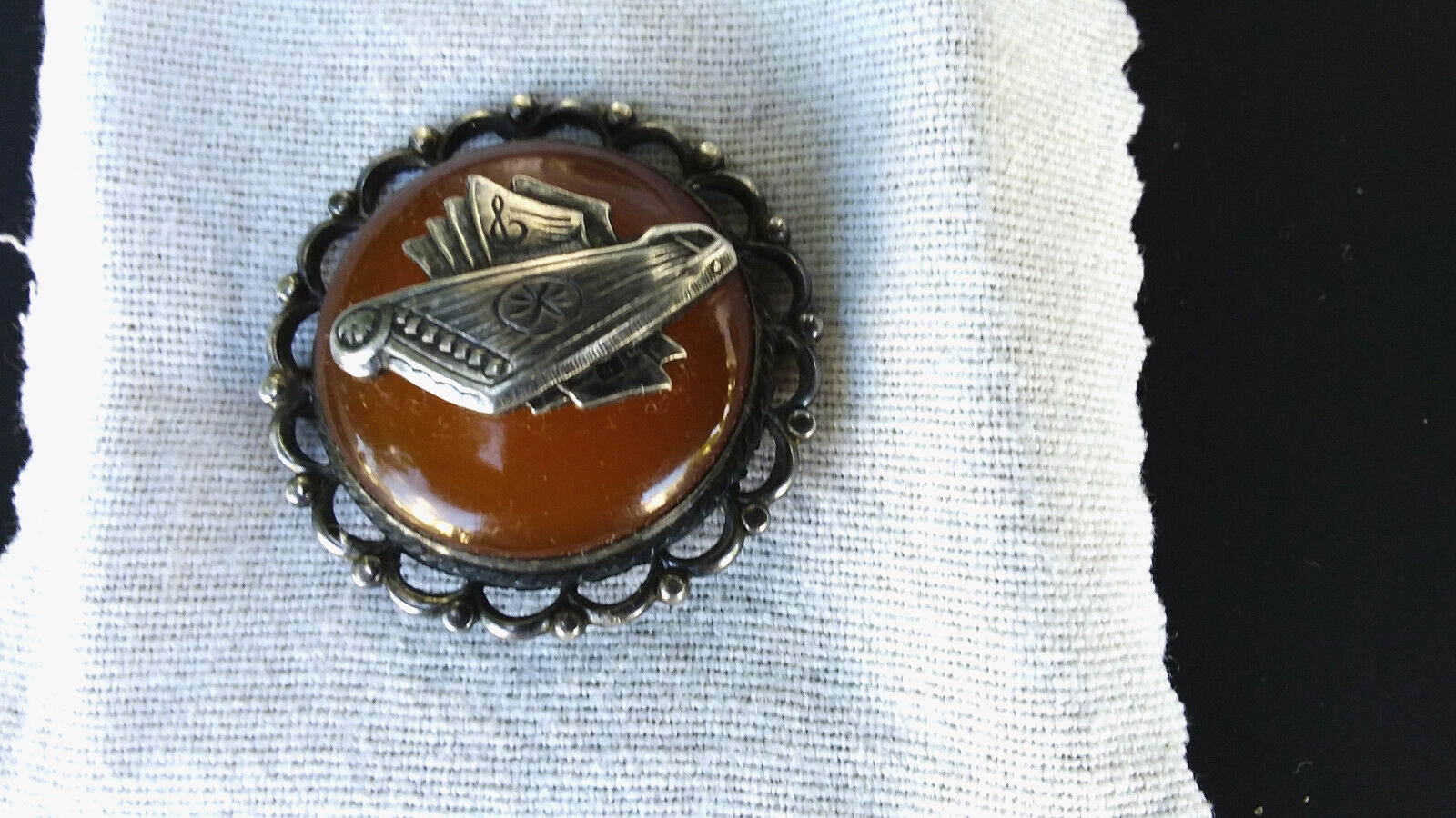 Genuine  BALTIC  AMBER  in  SILVER  *875   Brooch… - image 3