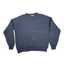 Lake Harmony Rowing Club Wool Sweater Mens XL Blue Green Vintage Made In USA