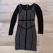 Gianni Bini Women's Printed Sheath Sweater Dress Scoop Neck Long Sleeve Size S