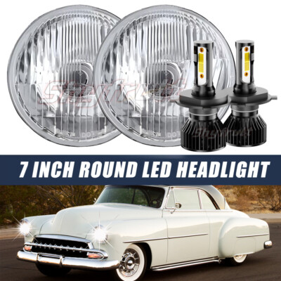2PC 7'' inch Round LED Headlights Hi/Lo Beam for Chevy Styleline Deluxe 1949-1952