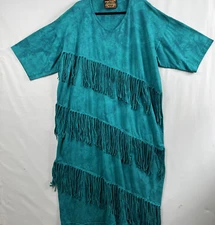 Cotton Hills Bijan Maxi Dress Womens size XL XXL Shift Fringe Cowgirl Relaxed