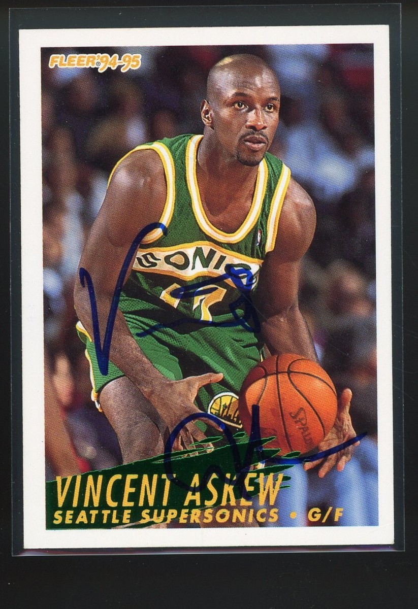 1994-95 Fleer VINCENT ASKEW Signed Card autograph AUTO SONICS