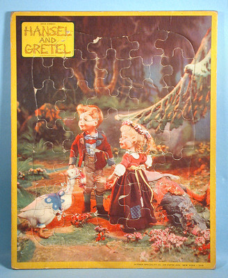 1954 Hansel & Gretel Frame Tray Photo Puzzle Puppet Animation RKO