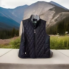 L.L. Bean Womens Vest Fleece Lined Black Full Zip Size M