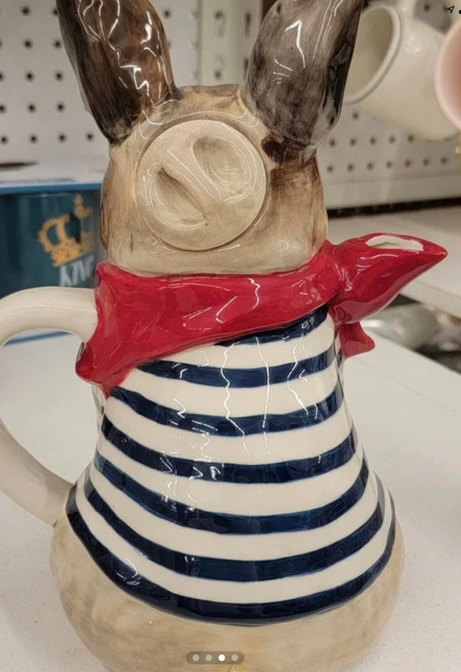 Blue Sky Clayworks Frenchie French Bulldog Teapot Valentine’s Day NEW