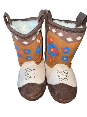 lazy one flower girl boots slippers kids sz S 4-9 Sherpa Line