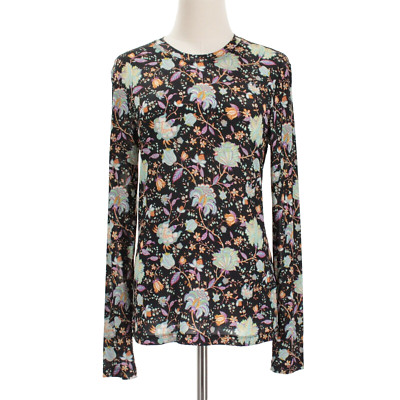 Ulla Johnson NWT Eve Long Sleeve Top Size Large in Black/Multi Whimsical Print