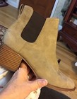 Womens FOREVER Brown Suede Side Slip On Booties Boots - Size 7.5  Shoes EUC — photo 4