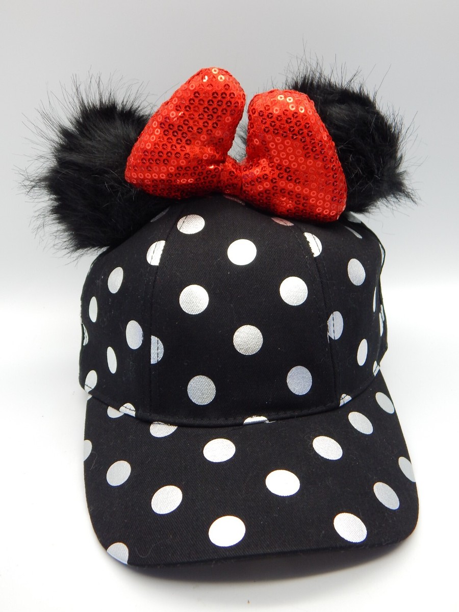 Disney Minnie Mouse Polka Dot Pom Pom Baseball Cap with Bow  display picture 3