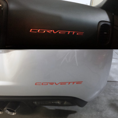VINYL: 2005-2013 Corvette C6 GLOSS RED Letters Rear Bumper Emblem Decals 1 set