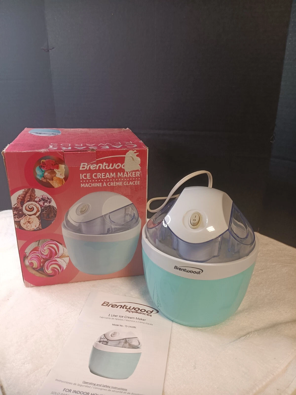 Brentwood TS-1410BL 1 Quart Ice Cream and Sorbet Maker, Frozen Yogurt,...