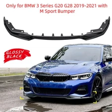 FRONT BUMPER LIP SPLITTER GLOSS BLACK For BMW G20 330i M340i 2019-2021 M Sport
